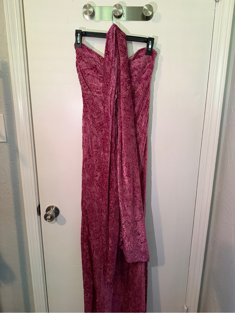 For Love & Lemons Strapless Paisley Maxi Dress in Rose